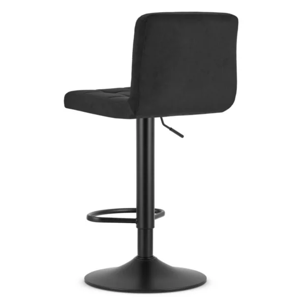 Set 2 scaune de bucatarie/bar, Artool, Prot, rotativ, catifea neagra, picior metal negru, 41x44x87.5-108 cm - imagine 4