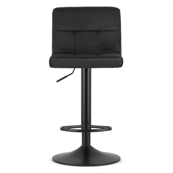 Set 2 scaune de bucatarie/bar, Artool, Prot, rotativ, catifea neagra, picior metal negru, 41x44x87.5-108 cm - imagine 2