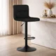 Set 2 scaune de bucatarie/bar, Artool, Prot, rotativ, catifea neagra, picior metal negru, 41x44x87.5-108 cm - imagine 7