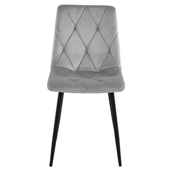 Set 4 scaune bucatarie/living, Artool, Libra, catifea gri, picioare metal negru, 44x40x88.5 cm - imagine 4