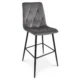 Set 2 scaune de bucatarie/bar, Artool, Libra, catifea gri inchis, picioare metal negru, 52x56x112 cm - imagine 8
