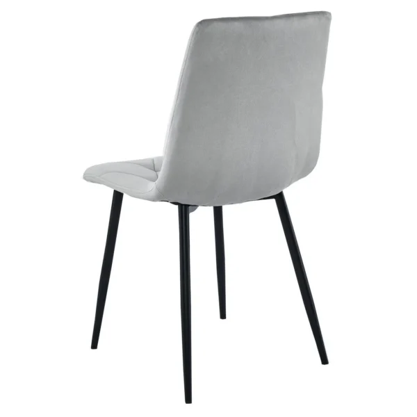 Set 4 scaune bucatarie/living, Artool, Libra, catifea gri, picioare metal negru, 44x40x88.5 cm - imagine 3