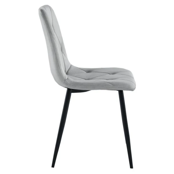 Set 4 scaune bucatarie/living, Artool, Libra, catifea gri, picioare metal negru, 44x40x88.5 cm - imagine 5