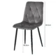 Set 4 scaune bucatarie/living, Artool, Libra, catifea gri, picioare metal negru, 44x40x88.5 cm - imagine 8