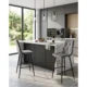 Set 2 scaune de bucatarie/bar, Artool, Libra, catifea gri inchis, picioare metal negru, 52x56x112 cm - imagine 7