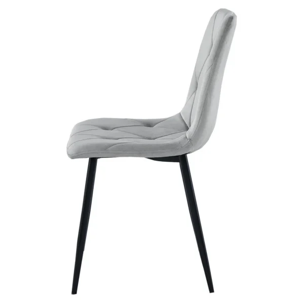 Set 4 scaune bucatarie/living, Artool, Libra, catifea gri, picioare metal negru, 44x40x88.5 cm - imagine 2