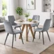 Set 4 scaune bucatarie/living, Artool, Libra, catifea gri, picioare metal negru, 44x40x88.5 cm - imagine 10