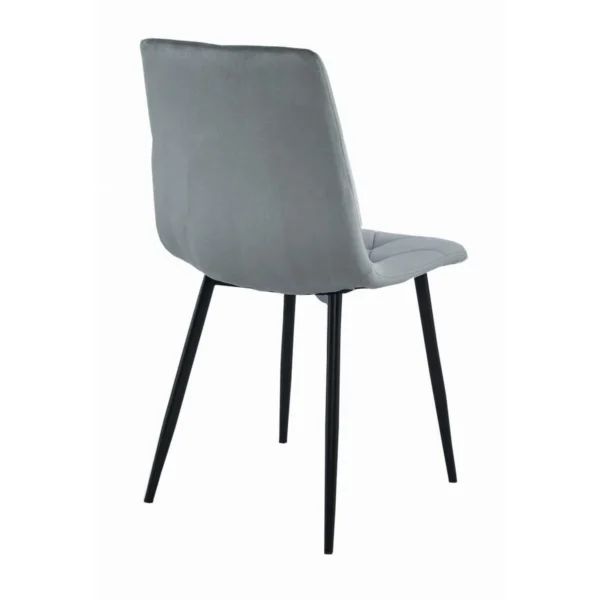 Set 4 scaune bucatarie/living, Artool, Libra, catifea gri, picioare metal negru, 44x40x88.5 cm - imagine 9