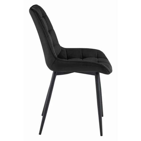 Set 4 scaune bucatarie/living, Artool, Bera, catifea neagra, picioare metal negru, 54x60x88 cm - imagine 8