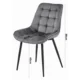 Set 4 scaune bucatarie/living, Artool, Bera, catifea neagra, picioare metal negru, 54x60x88 cm - imagine 6