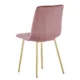 Set 4 scaune bucatarie/living, Artool, Libra, catifea roz, picioare metal auriu, 45x54x86.5 cm - imagine 4