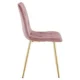 Set 4 scaune bucatarie/living, Artool, Libra, catifea roz, picioare metal auriu, 45x54x86.5 cm - imagine 5