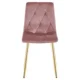 Set 4 scaune bucatarie/living, Artool, Libra, catifea roz, picioare metal auriu, 45x54x86.5 cm - imagine 6