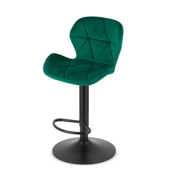 Set 2 scaune de bucatarie/bar, Artool, West, rotativ, catifea verde, picior metal negru, 46x48.5x90-111 cm - imagine 8