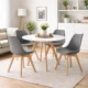 Set 4 scaune bucatarie/living, Artool, Mark, PP grafit, picioare lemn natur, 49x43x82 cm - imagine 10