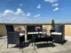 Set mobilier gradina/terasa, poliratan, negru cu perne crem, 1 masa, 2 fotolii, 1 canapea, Medi - imagine 8