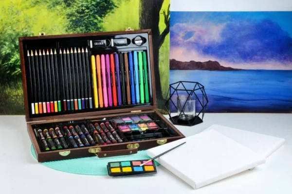 Set pictura si desen, trusa lemn, 81 piese - imagine 17