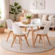 Set 4 scaune bucatarie/living, Artool, Mark, PP alb, picioare lemn natur, 49x43x82 cm - imagine 10