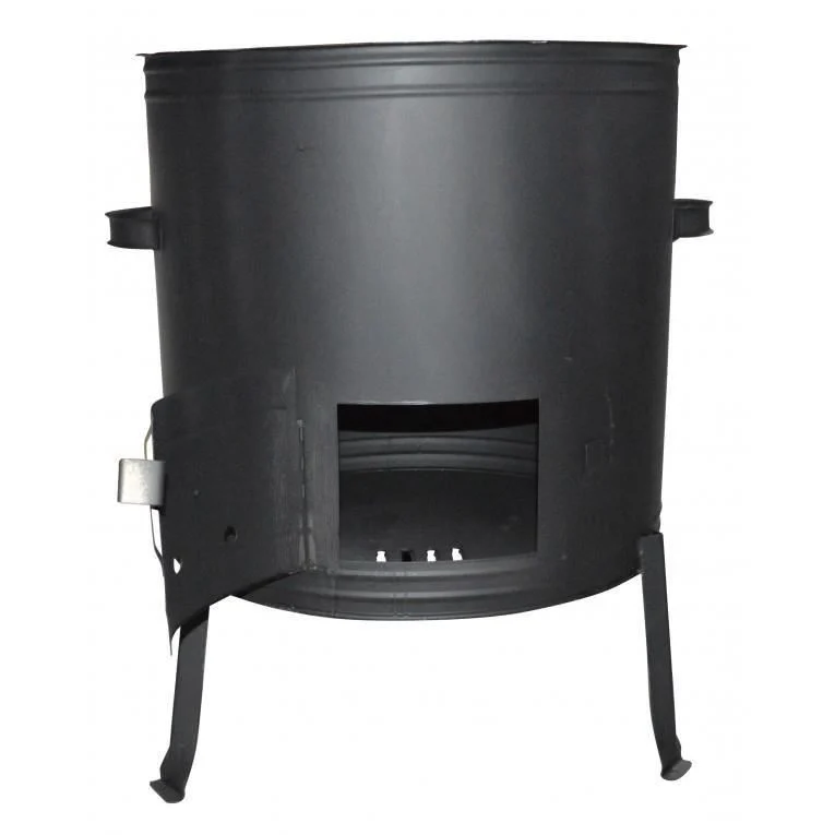 Soba, cu ceaun emailat 30 L, disc fonta 52 cm, burlan, cot, 50×67 cm