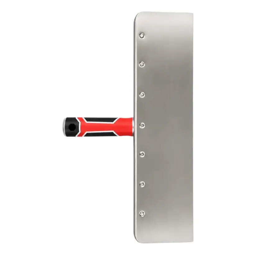 Spaclu inox intarit pentru fatade, 35.6x9 cm x 0.6 mm, maner tricomponent, Olejnik 1 Spaclu inox intarit pentru fatade, 35.6x9 cm x 0.6 mm, maner tricomponent, Olejnik