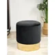 Taburet, rotund, cu spatiu depozitare, catifea, negru, max 80 kg, 39x40 cm, Golden, Akord - imagine 2