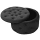 Taburet, rotund, cu spatiu depozitare, catifea, negru, max 80 kg, 55x30 cm, Alia, Akord - imagine 5