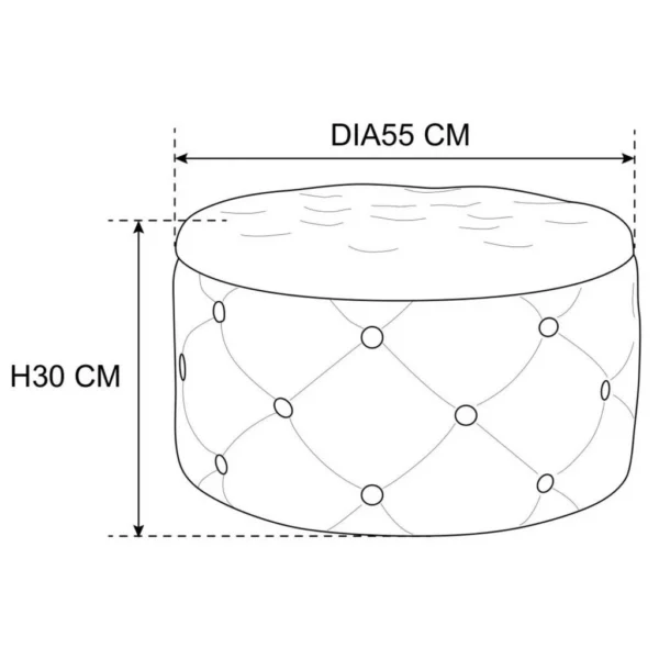 Taburet, rotund, cu spatiu depozitare, catifea, negru, max 80 kg, 55x30 cm, Alia, Akord - imagine 4