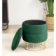 Taburet, rotund, cu spatiu depozitare, catifea, verde, max 80 kg, 37x42 cm, Elza, Akord - imagine 3