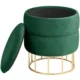 Taburet, rotund, cu spatiu depozitare, catifea, verde, max 80 kg, 37x42 cm, Elza, Akord - imagine 5