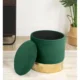 Taburet, rotund, cu spatiu depozitare, catifea, verde, max 80 kg, 39x40 cm, Golden, Akord - imagine 3
