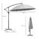 Umbrela gradina/terasa, articulatie tip banana, cu manivela, gri, 296 cm - imagine 8