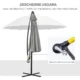 Umbrela gradina/terasa, articulatie tip banana, cu manivela, gri, 296 cm - imagine 7