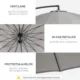 Umbrela gradina/terasa, articulatie tip banana, cu manivela, gri, 296 cm - imagine 5