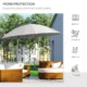Umbrela gradina/terasa, articulatie tip banana, cu manivela, gri, 296 cm - imagine 10