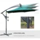Umbrela gradina/terasa cu panou solar, iluminare LED, articulatie tip banana, manivela, verde, 295 cm - imagine 11