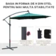 Umbrela gradina/terasa cu panou solar, iluminare LED, articulatie tip banana, manivela, verde, 295 cm - imagine 10