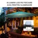 Umbrela gradina/terasa cu panou solar, iluminare LED, articulatie tip banana, manivela, verde, 295 cm - imagine 9