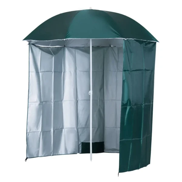 Umbrela plaja cu parasolar, 2 contragreutati, verde inchis, 200 cm - imagine 12