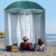 Umbrela plaja cu parasolar, 2 contragreutati, verde inchis, 200 cm - imagine 11
