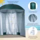 Umbrela plaja cu parasolar, 2 contragreutati, verde inchis, 200 cm - imagine 9