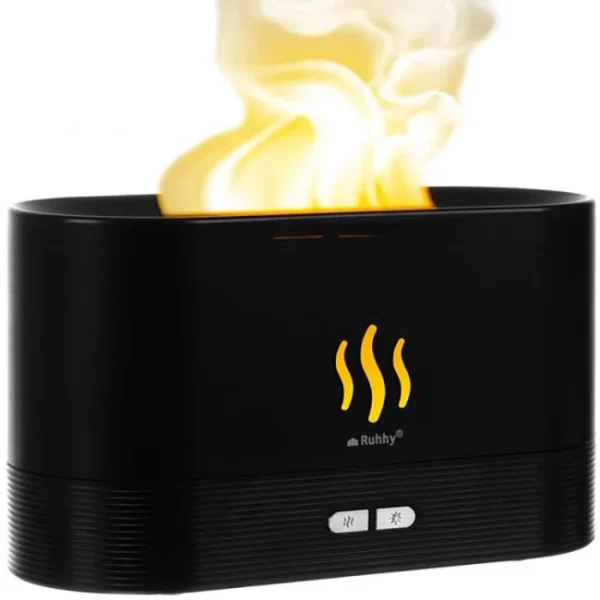 Umidificator cu difuzor de aroma, Ruhhy, 3 in 1, LED cu efect flacara, 6.5 W, 180 ml, 17x9.8x7.2 cm - imagine 2