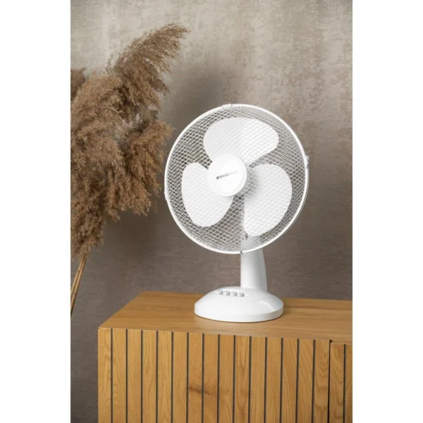 Ventilator de masa, 45 W, 2 viteze, elice 30 cm, functionare silentioasa, 34x48 cm, alb, Strend Pro - imagine 3