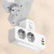 Adaptor priza LDNIO SE2337, 2 prize, 2 X USB-A, 1X USB-C, incarcare rapida QC 3.0, 10A - imagine 6