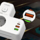 Adaptor priza LDNIO SE2337, 2 prize, 2 X USB-A, 1X USB-C, incarcare rapida QC 3.0, 10A - imagine 3