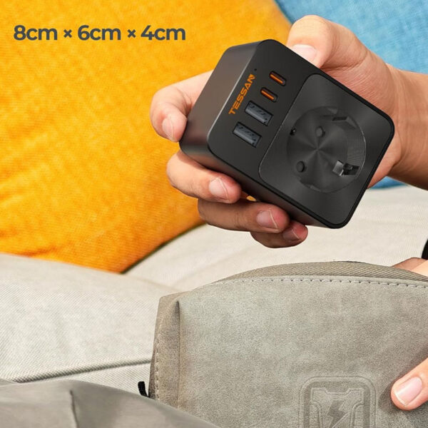 Adaptor Tessan TS-FW01DE00, 2XUSB-C, 2XUSB A, 30 W, 16A - imagine 5