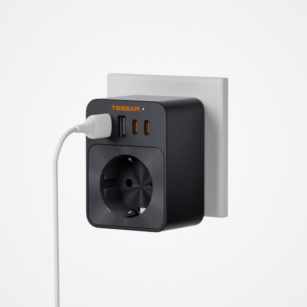 Adaptor Tessan TS-FW01DE00, 2XUSB-C, 2XUSB A, 30 W, 16A - imagine 1