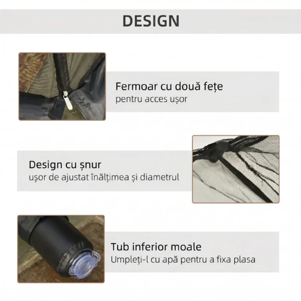 Plasa tantari, muste si alte insecte, pentru umbrela de gradina, material Oxford, negru, 300x230 cm - imagine 13