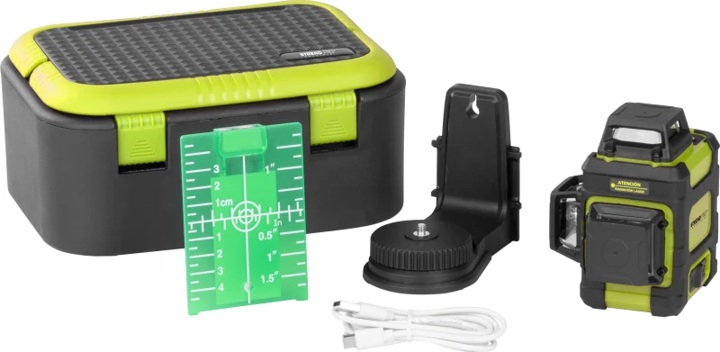 Nivela laser, verde, 360°, 3x3D, cu acumulator 3.7V Li-ion, 4200 mAh, incarcator, geanta, placa tinta, 50 m, Strend Pro 1 Nivela laser, verde, 360°, 3x3D, cu acumulator 3.7V Li-ion, 4200 mAh, incarcator, geanta, placa tinta, 50 m, Strend Pro