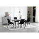 Set 4 scaune bucatarie/living, Artool, Bera, catifea neagra, picioare metal negru, 54x60x88 cm - imagine 3