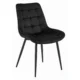 Set 4 scaune bucatarie/living, Artool, Bera, catifea neagra, picioare metal negru, 54x60x88 cm - imagine 7